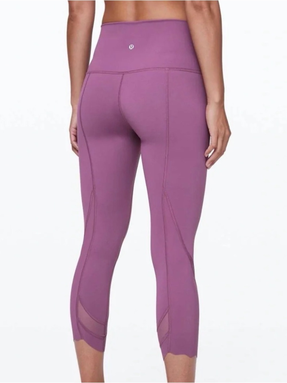 Lululemon Wunder Under Crop II Hi-Rise Scallop 24” Leggings, Plum Size 6